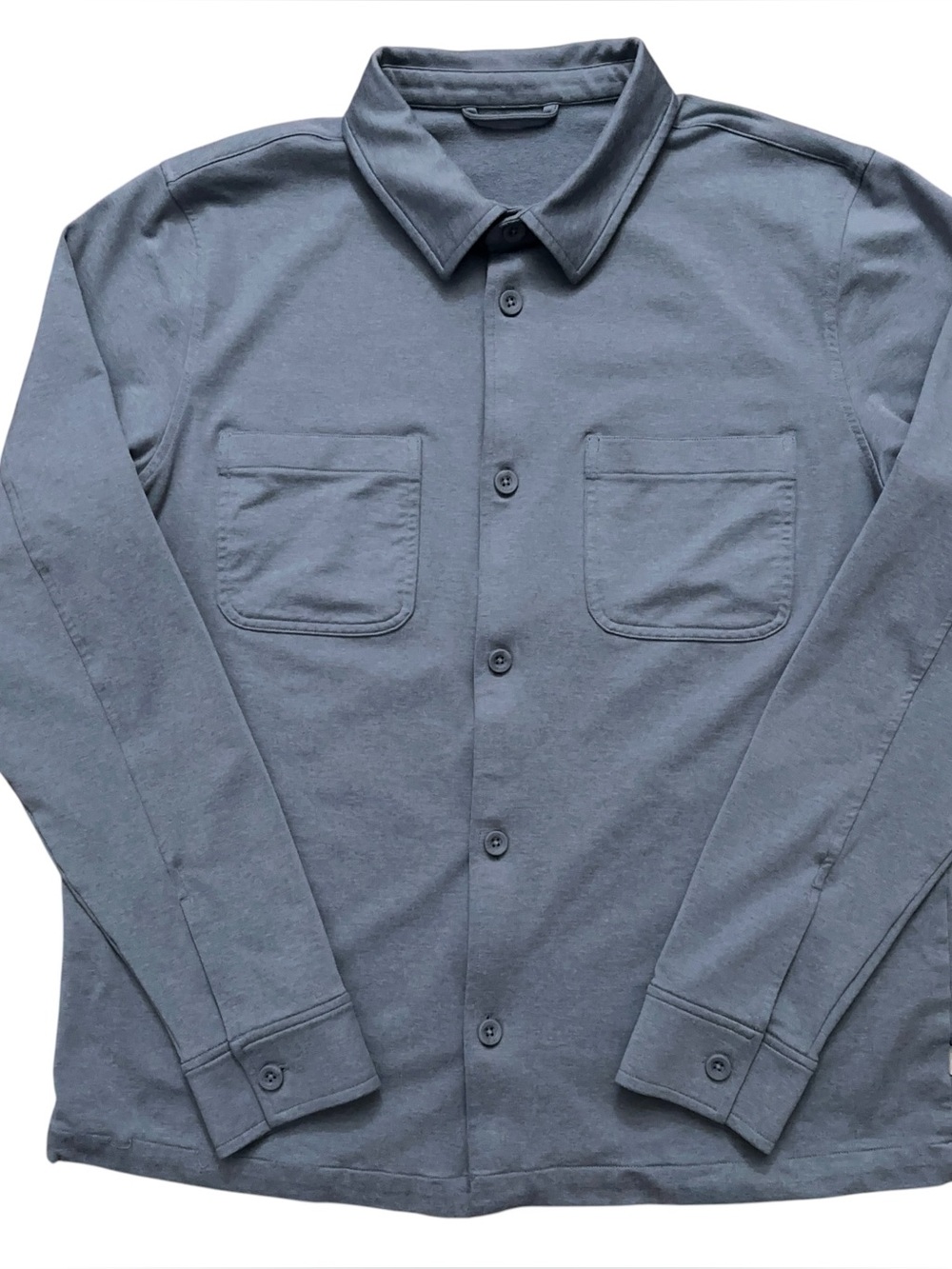 Vuori Coronado Shirt Jacket Mens M Long Sleeve 4-Way Stretch Patch Pocket Blue